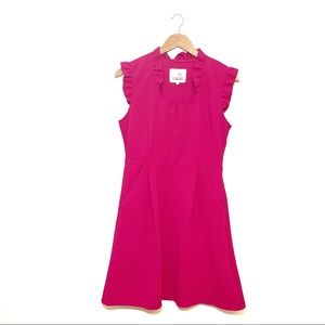 Anthropologie Fuchsia Ruffle Mini Dress